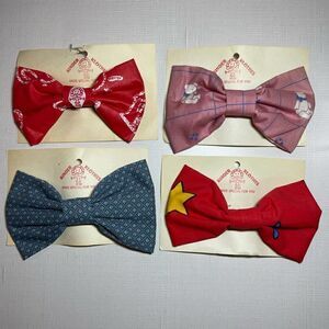 𝅺Lot of Vintage 80s Girls Fabric Hairbows - NOS (1)